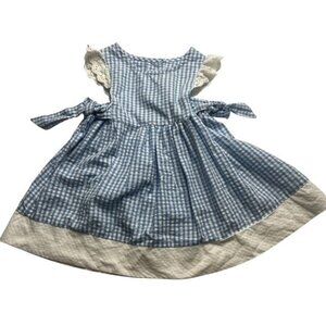 Rare Editions Blue and White Gingham Dress Size 18 Months